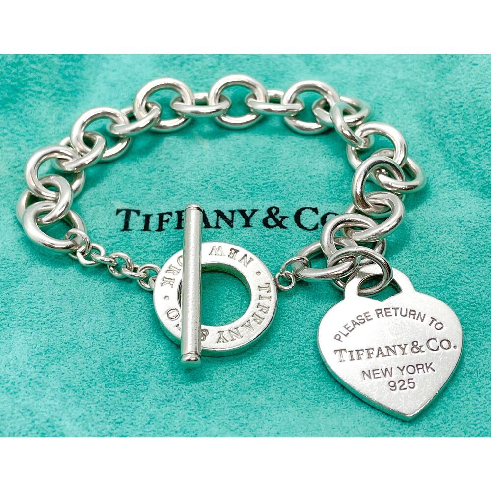 Tiffany & Co. Return to Tiffany Heart Tag Toggle Bracelet Sterling Silver 6.75"